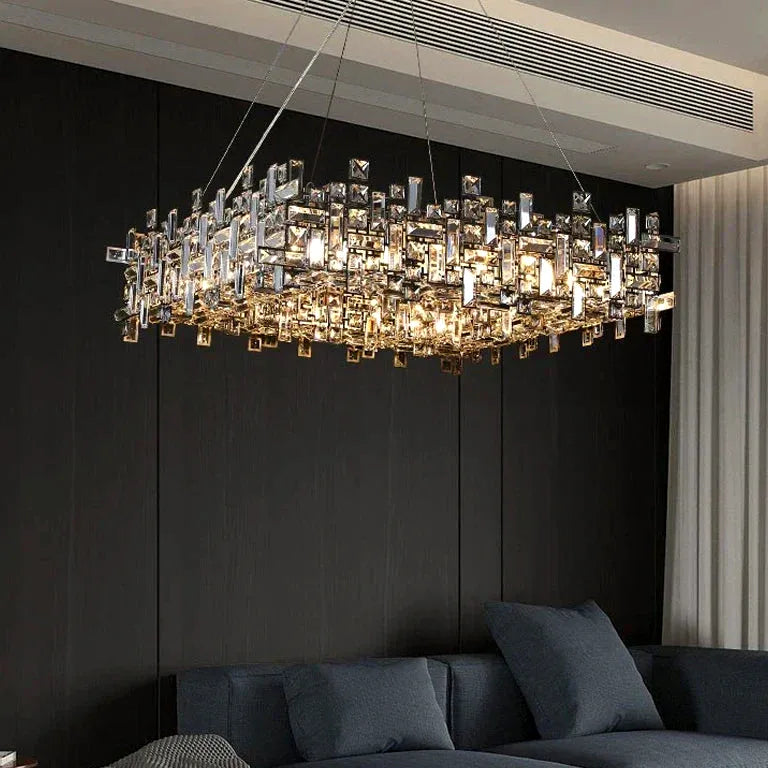 Lustre Luxury Chrome Crystal Chandeliers Home Villa Living Dining Room Lighting Decorat - vue 4