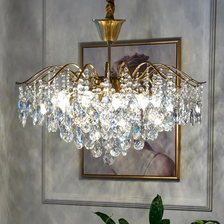 Lustre Luxury French Crystal Ceiling Pendant Lamp Lustre Led Ceiling Light Fixture Livi - Lustre France
