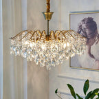 Lustre Luxury French Crystal Ceiling Pendant Lamp Lustre Led Ceiling Light Fixture Livi - vue 3