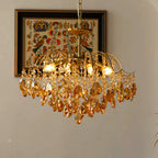 Lustre Luxury French Crystal Ceiling Pendant Lamp Lustre Led Ceiling Light Fixture Livi - vue 4
