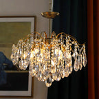Lustre Luxury French Crystal Ceiling Pendant Lamp Lustre Led Ceiling Light Fixture Livi - vue 5