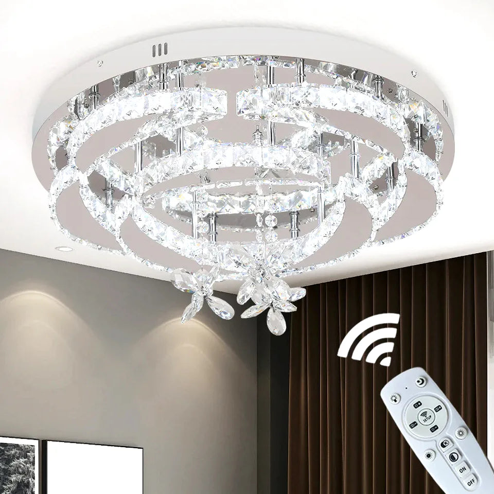 Lustre Moderne luxueux cristal living salle à manger - Vue 5 - Lustre France