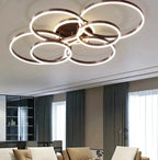 Lustre Moderne salon study chambre nordique rond anneaux - Vue 3 - Lustre France