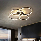 Lustre Moderne salon study chambre nordique rond anneaux - Vue 4 - Lustre France