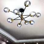 Lustre Moderne boule verre nordique rond boule noir - Vue 3 - Lustre France