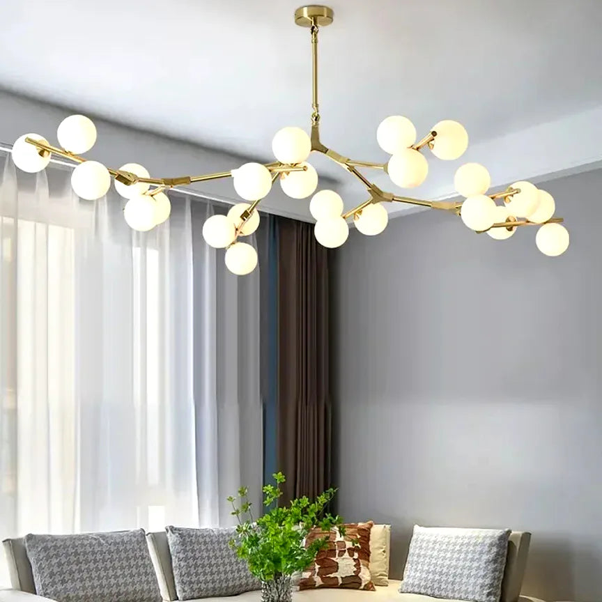 Lustre Moderne boules verre salon branche living salle - Lustre France
