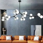 Lustre Moderne boules verre salon branche living salle - Vue 2 - Lustre France
