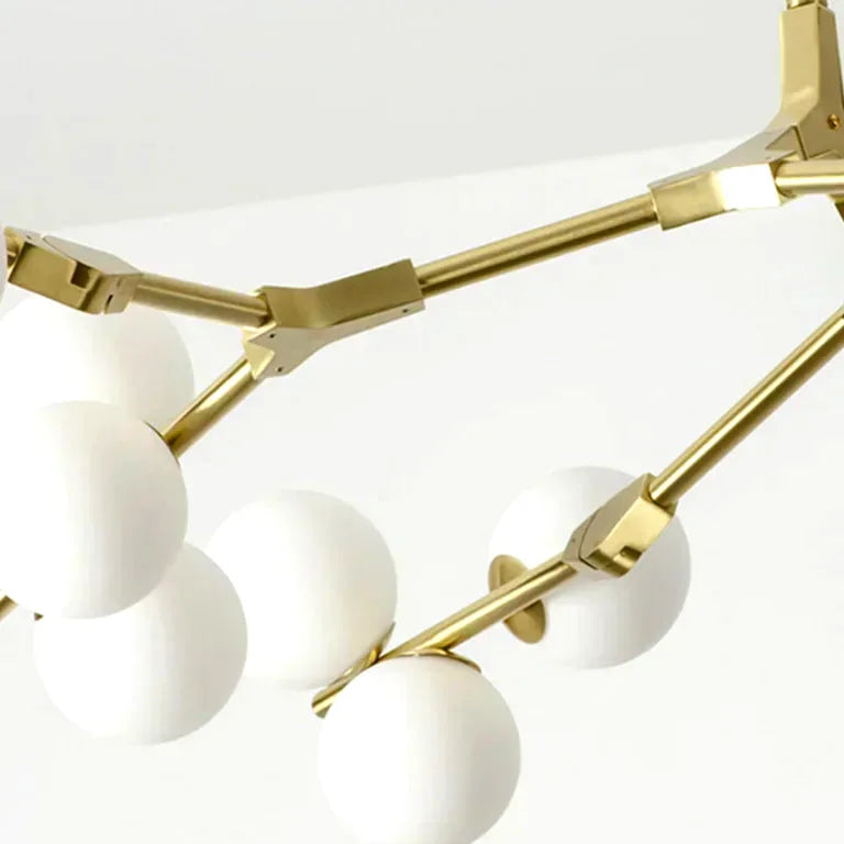 Lustre Moderne boules verre salon branche living salle - Vue 3 - Lustre France