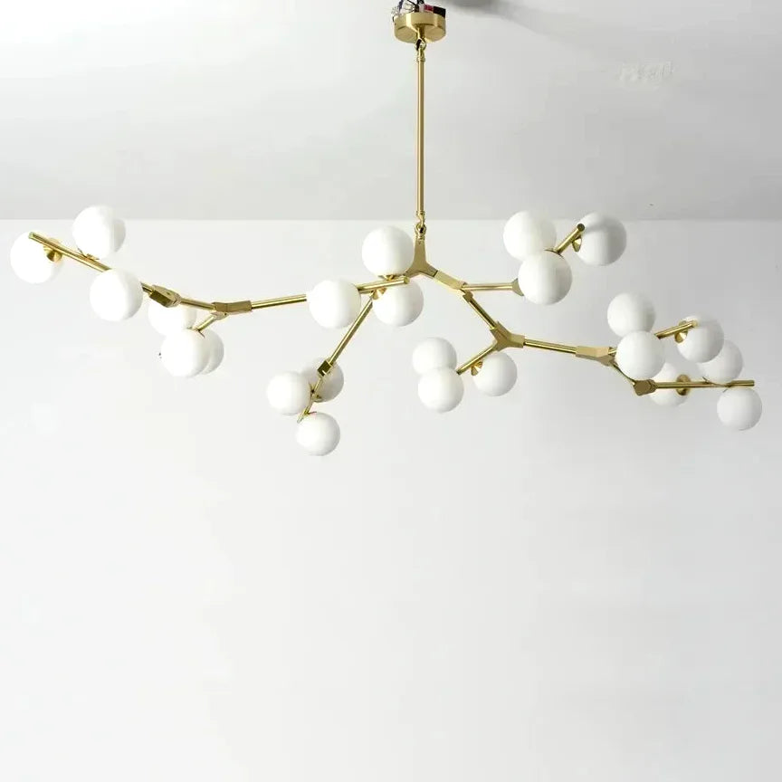 Lustre Moderne boules verre salon branche living salle - Vue 5 - Lustre France