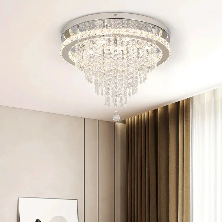 Lustre Moderne luxueux cristal smart living salle à - Vue 3 - Lustre France