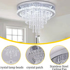 Lustre Moderne luxueux cristal smart living salle à - Vue 5 - Lustre France