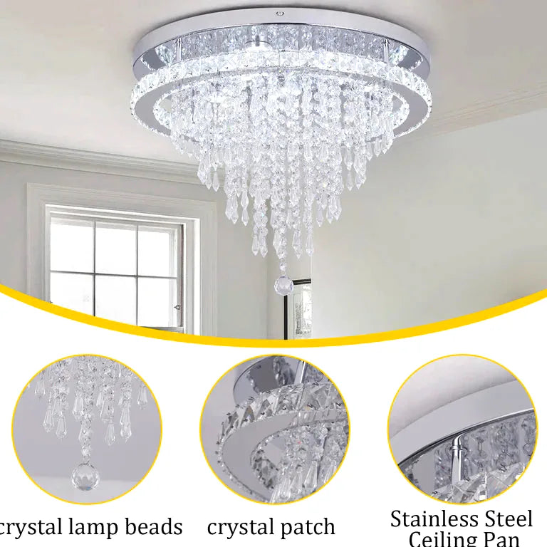 Lustre Moderne luxueux cristal smart living salle à - Vue 5 - Lustre France