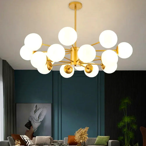 Lustre Moderne luxueux salon verre nordique salle à - Lustre France