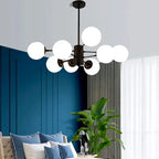 Lustre Moderne luxueux salon verre nordique salle à - Vue 4 - Lustre France