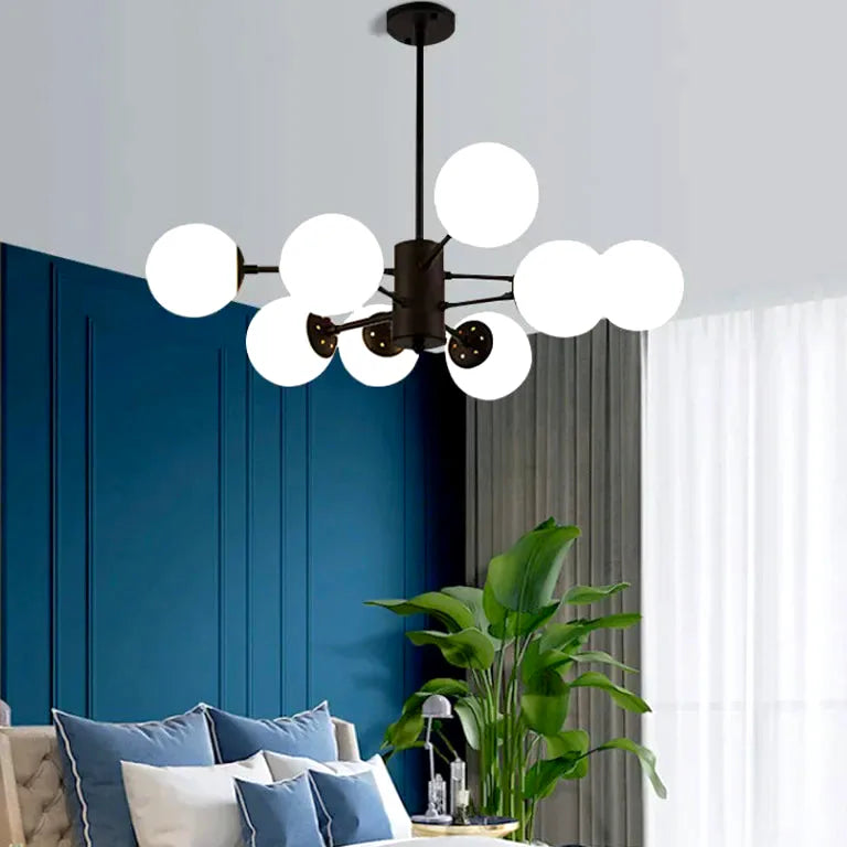 Lustre Moderne luxueux salon verre nordique salle à - Vue 4 - Lustre France