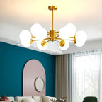 Lustre Moderne luxueux salon verre nordique salle à - Vue 5 - Lustre France