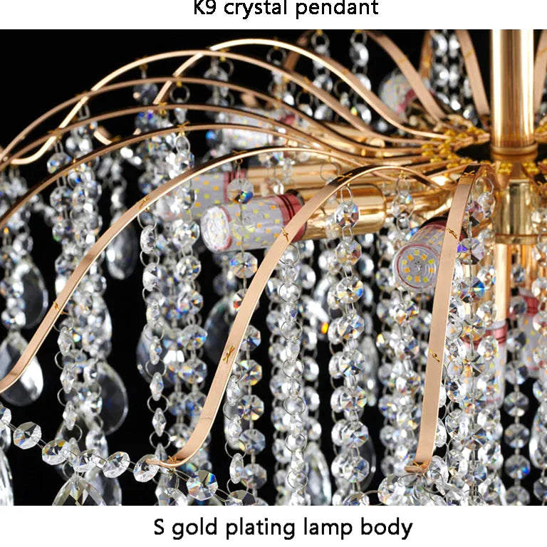 Lustre Moderne luxueux cristal salon salle à manger - Vue 5 - Lustre France