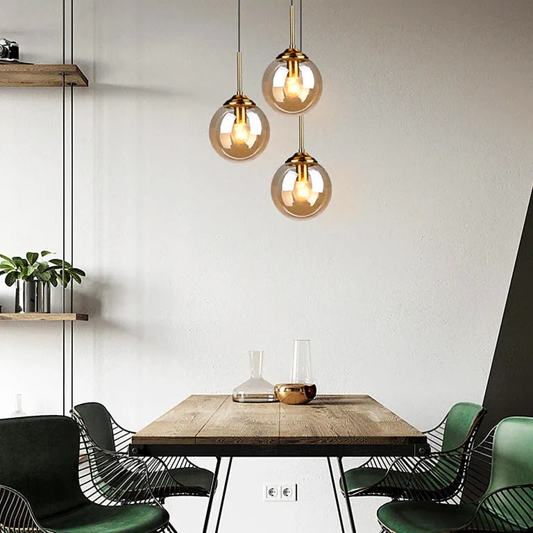 Lustre Moderne luxueux métal nordique créatif verre salon - Vue 2 - Lustre France