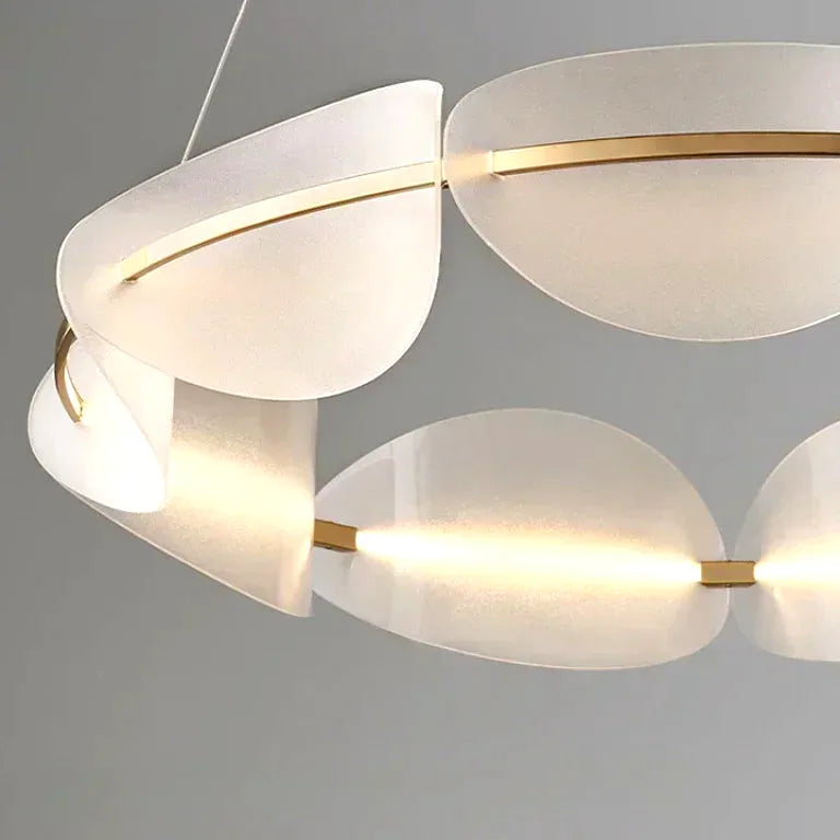 Lustre Nordique acrylique anneau dimmable table living salle - Vue 4 - Lustre France