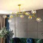 Lustre Nordique branche ed moléculaire moderne boule verre - Vue 2 - Lustre France