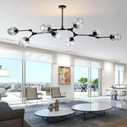 Lustre Nordique branche ed moléculaire moderne boule verre - Vue 5 - Lustre France