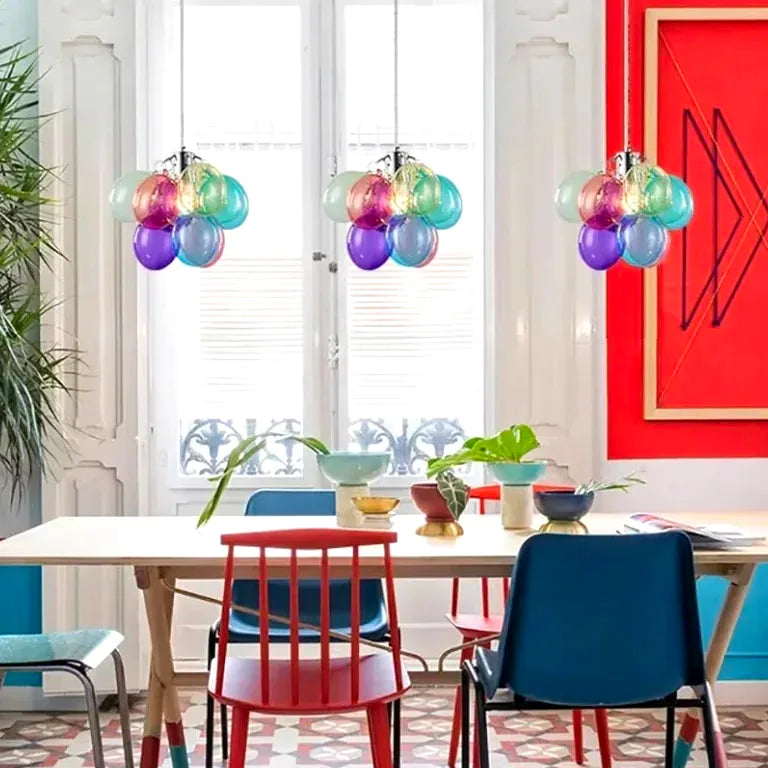 Lustre Nordique créatif ed boule verre oon clothing - Vue 3 - Lustre France