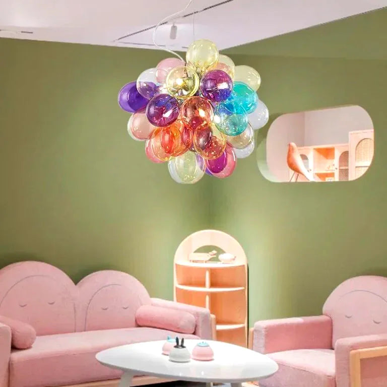 Lustre Nordique créatif ed boule verre oon clothing - Vue 4 - Lustre France