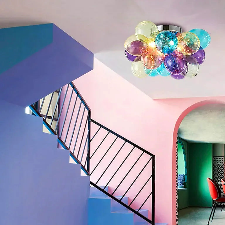 Lustre Nordique créatif ed boule verre oon clothing - Vue 5 - Lustre France