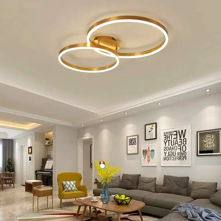 Lustre Nordique créatif cercle chambre living salle à - Vue 4 - Lustre France