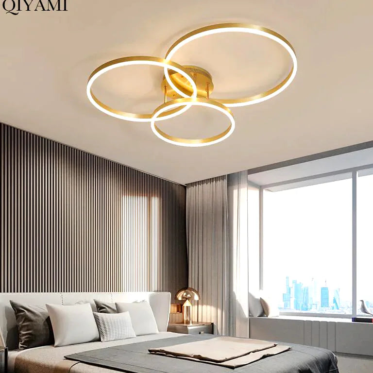 Lustre Nordique créatif rond cercle chambre salon restaurant - Lustre France