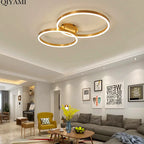 Lustre Nordique créatif rond cercle chambre salon restaurant - Vue 4 - Lustre France