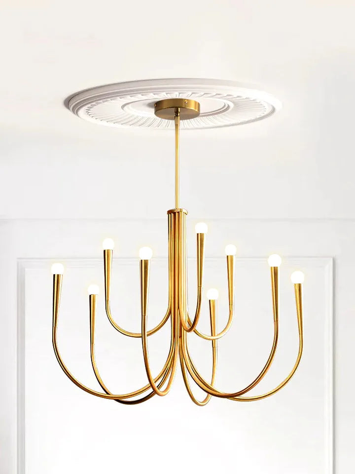 Lustre Nordique design restaurant branche français américain rétro - Vue 2 - Lustre France