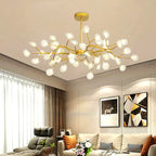 Lustre Nordique moderne branche salon doré noir luminarias - Vue 2 - Lustre France