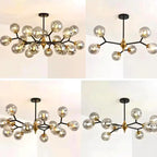 Lustre Nordique boule verre moderne salon chambre cuisine - Vue 3 - Lustre France