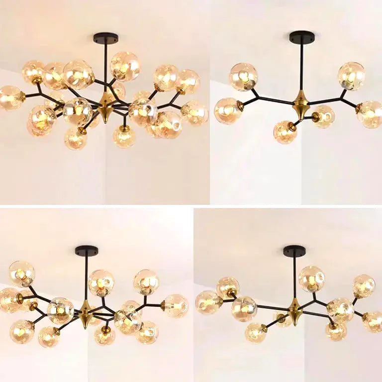 Lustre Nordique boule verre moderne salon chambre cuisine - Vue 4 - Lustre France