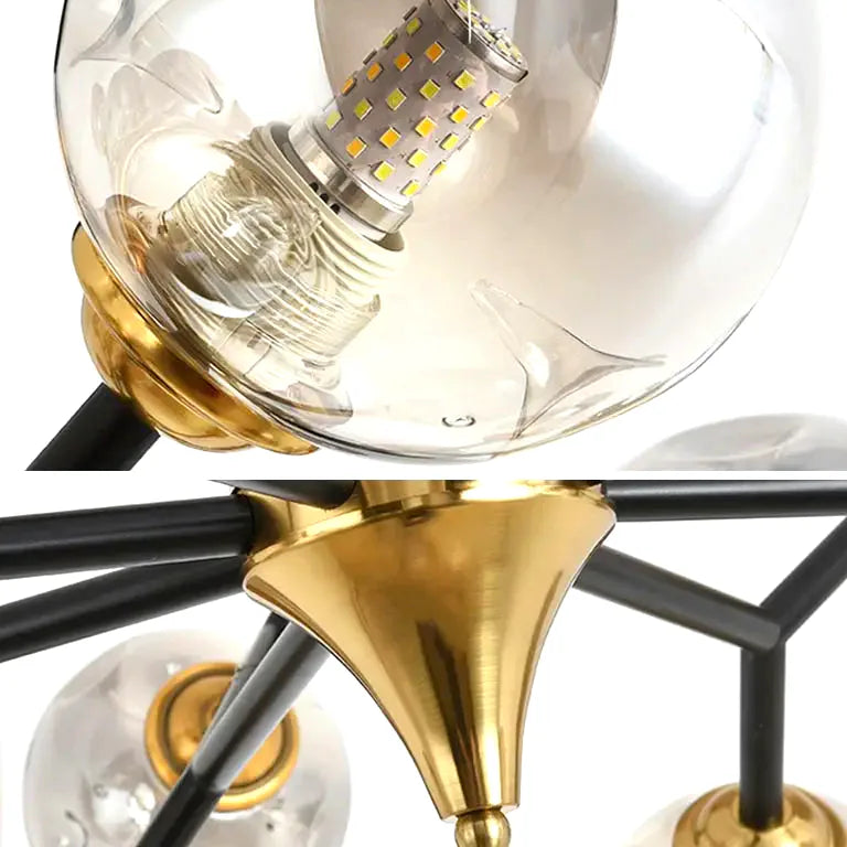 Lustre Nordique boule verre moderne salon chambre cuisine - Vue 5 - Lustre France