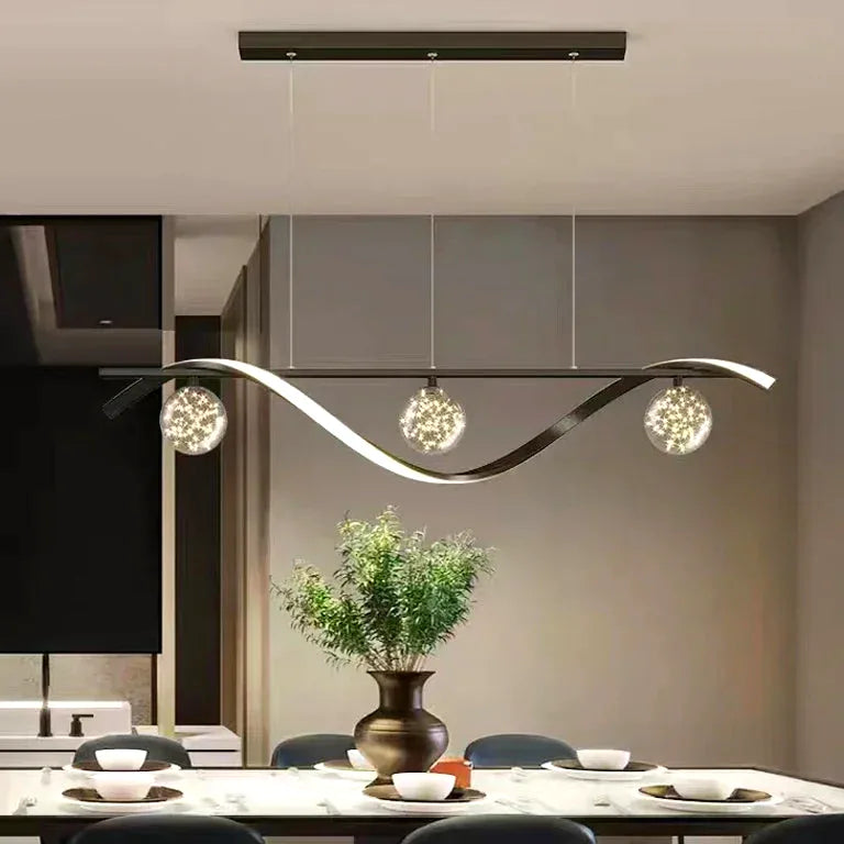 Lustre Nordique boule verre salon salle à manger - Vue 3 - Lustre France