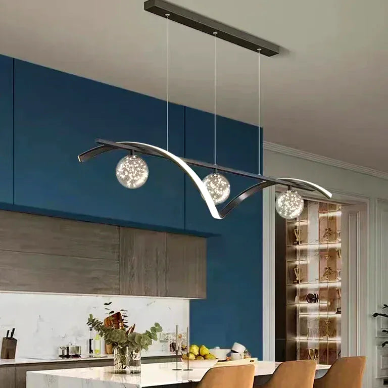 Lustre Nordique boule verre salon salle à manger - Vue 4 - Lustre France