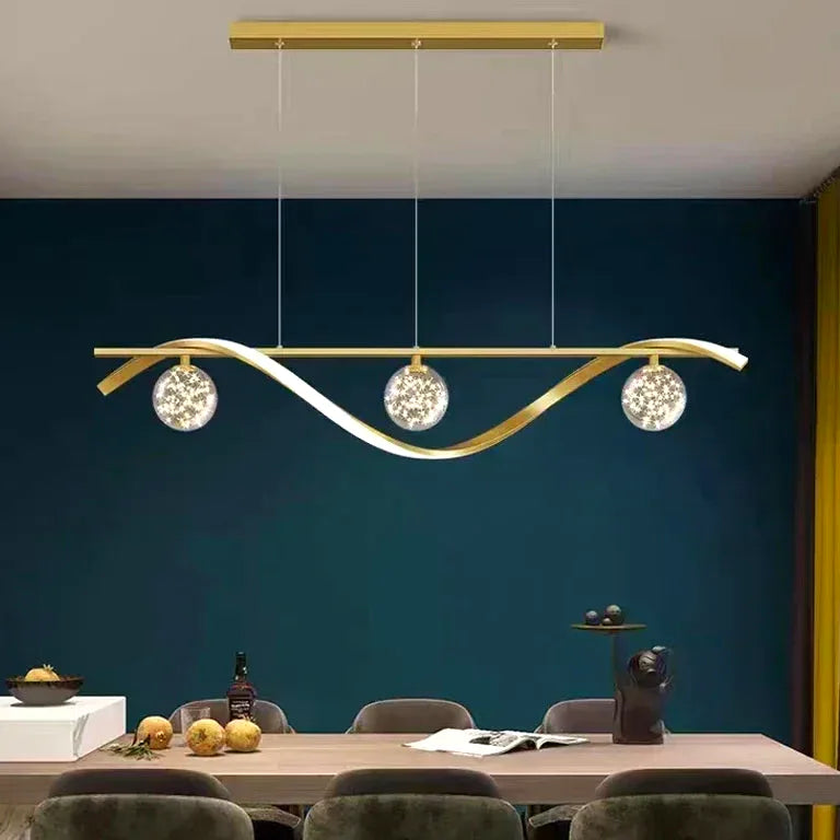 Lustre Nordique boule verre salon salle à manger - Vue 5 - Lustre France