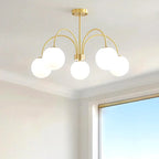 Lustre Nordique luxueux moderne fer verre salon chambre - Vue 2 - Lustre France