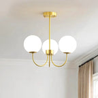 Lustre Nordique luxueux moderne fer verre salon chambre - Vue 4 - Lustre France