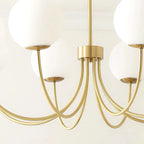 Lustre Nordique luxueux moderne fer verre salon chambre - Vue 5 - Lustre France